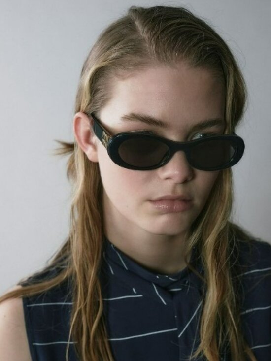 Miu Miu MU06ZS 1AB5S0 BRAND NEW Sunglasses Black Dark Grey Oval Unisex main image 4